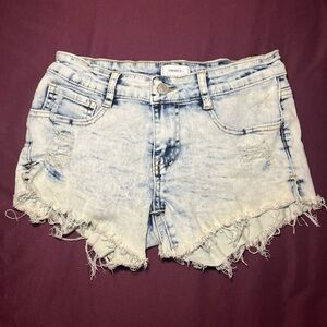 Forever 21 Light Blue Distressed Jean Shorts